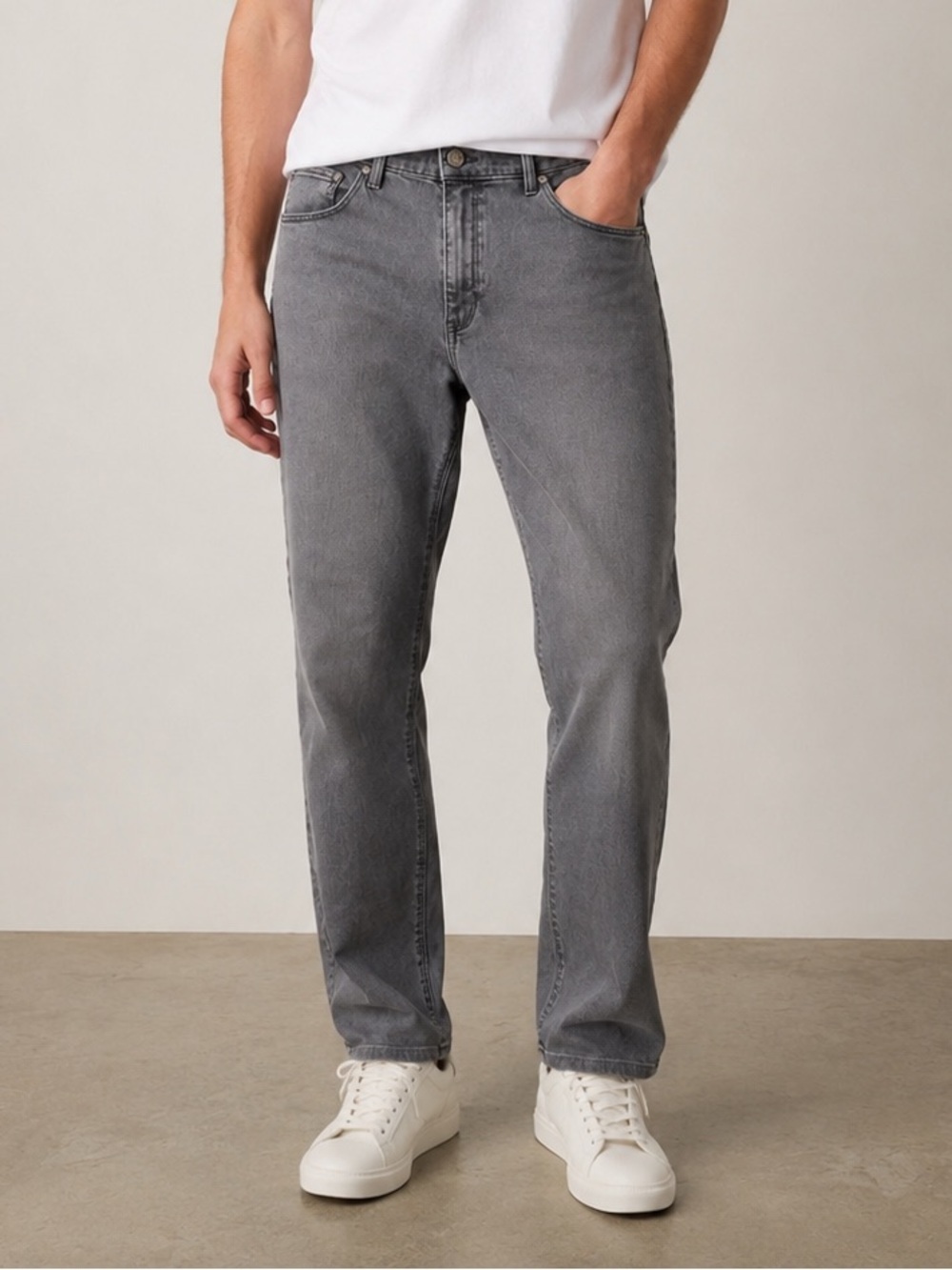 Mott & Bow Gray Straight Stretch Jeans Men’s 38x30 Minimalist Casual Neutral